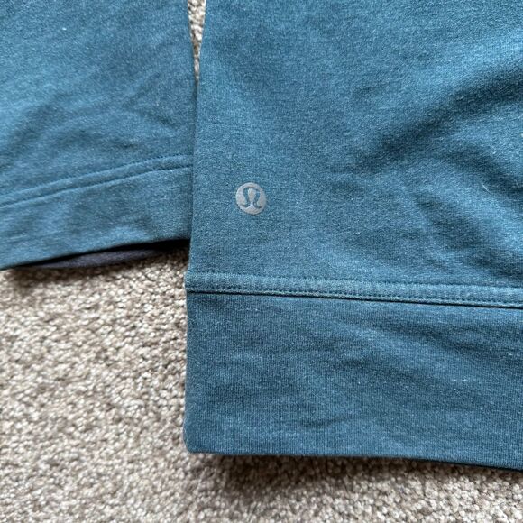LULULEMON REVERSIBLE SWEATSHIRT CREWNECK BLUE GRAT GEOMETRIC CREW TERRY MENS S - Picture 4 of 7